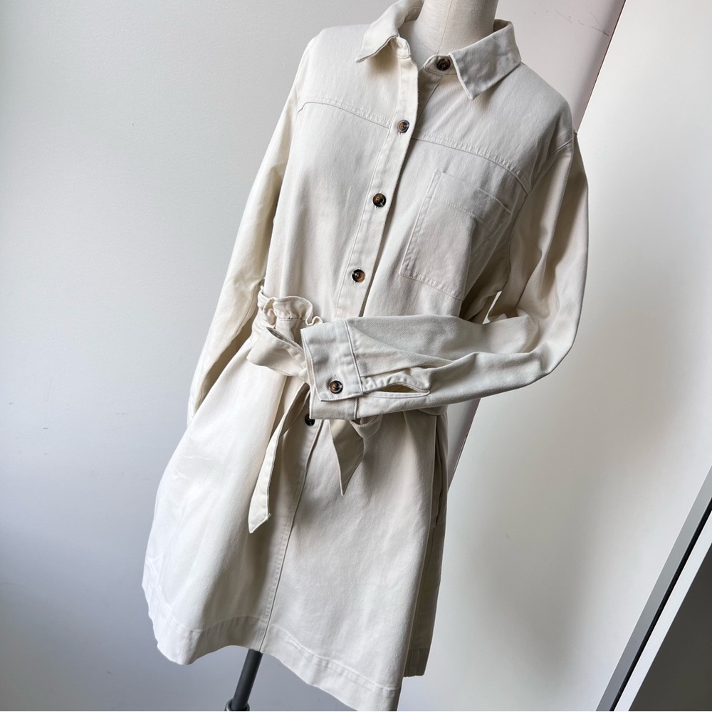 Off White Denim Zara dress belted - Picture 10 of 14